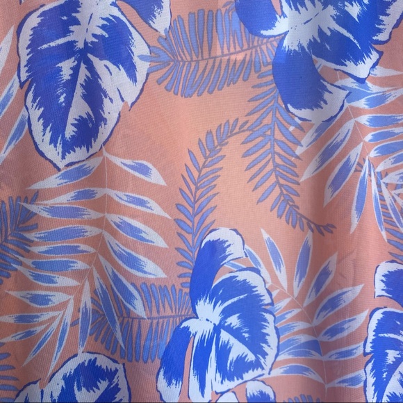 NWT Charlotte Russe Pink Blue Tropical Floral Sheer Kimono Medium - Picture 10 of 10